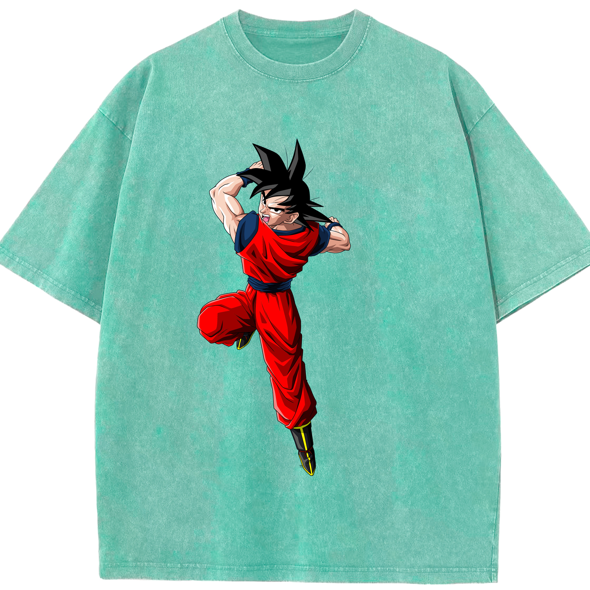 （画像用） ドラゴンボール 孫悟空（そん ごくう）Son Goku カカロット DRAGON BALL Kakarotto 綿100% ヴィンテージ風 半袖Tシャツ（フロントプリント）